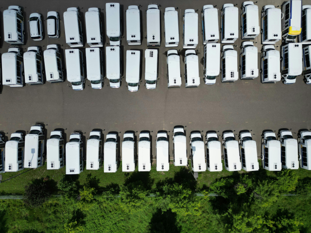 Transport fleet on the road